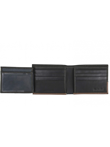 [全新3摺] Timberland Men's Hunter Color-Block Wallet - Black/Cognac